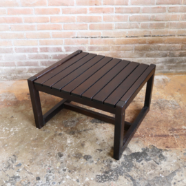 Vintage latten salontafel bijzettafel donker hout