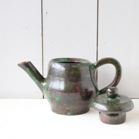 Vintage theepot handgemaakt groen