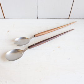 Vintage teak deens sla bestek