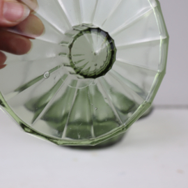 Glazen schaaltje met deksel groen glas