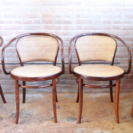 Vintage thonet stoelen armleuning webbing