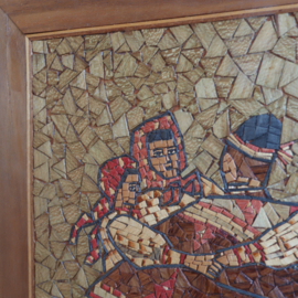 Vintage folklore wanddeco kunst  hout