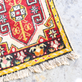 Vintage Perzische tapijt loper geel