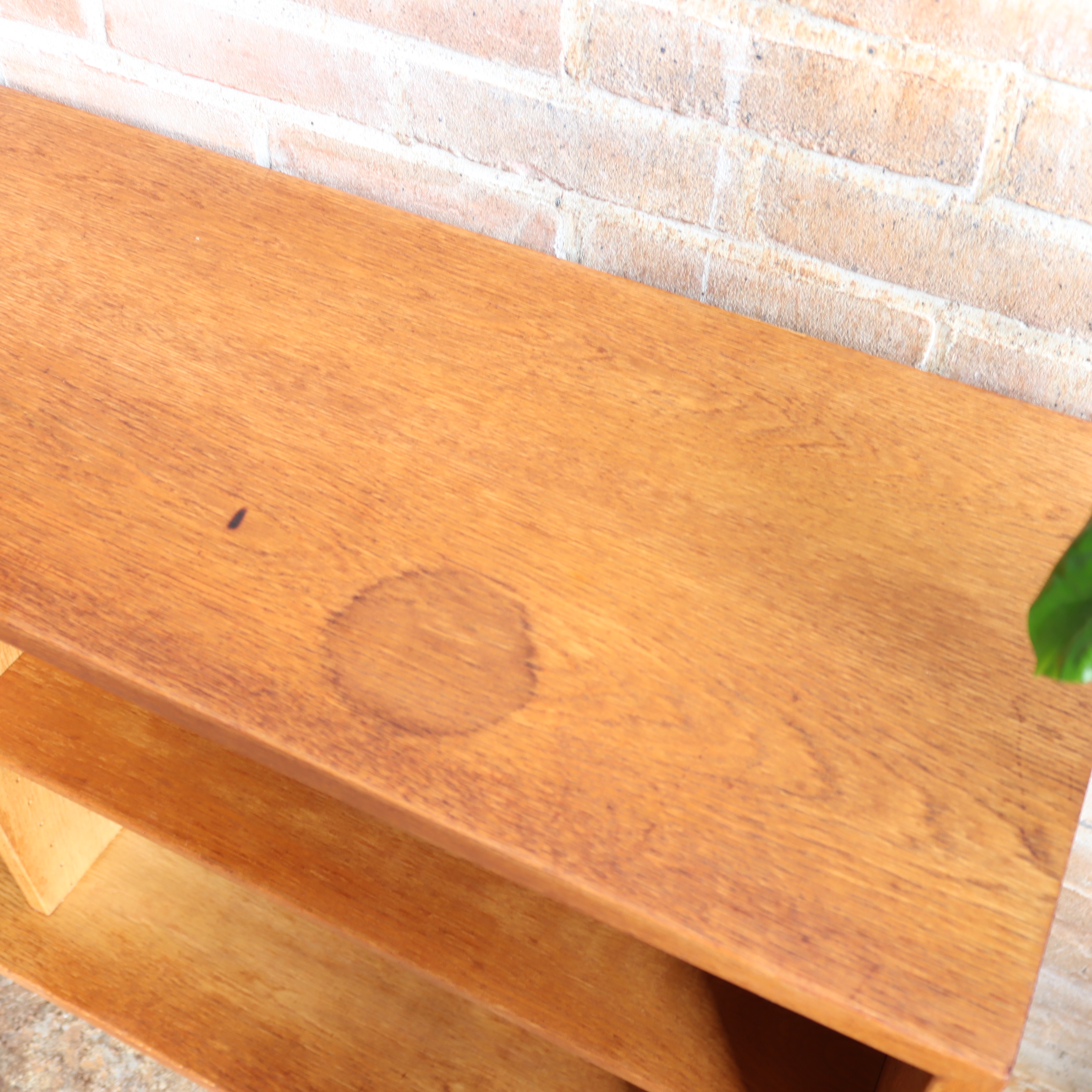 Vintage lage boekenkast Borge Mogensen dressoir rvs hout
