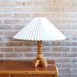 Vintage lamp hout deens plooikap