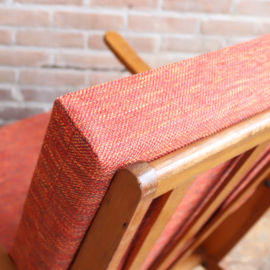 Vintage fauteuil jaren 60 oranje rood