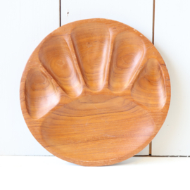 Vintage teak hout monkey platter