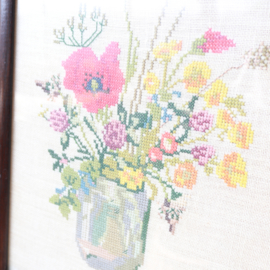 Vintage borduurwerk bloemen
