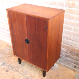 Vintage schoenenkast jaren 60 70 zwart teak