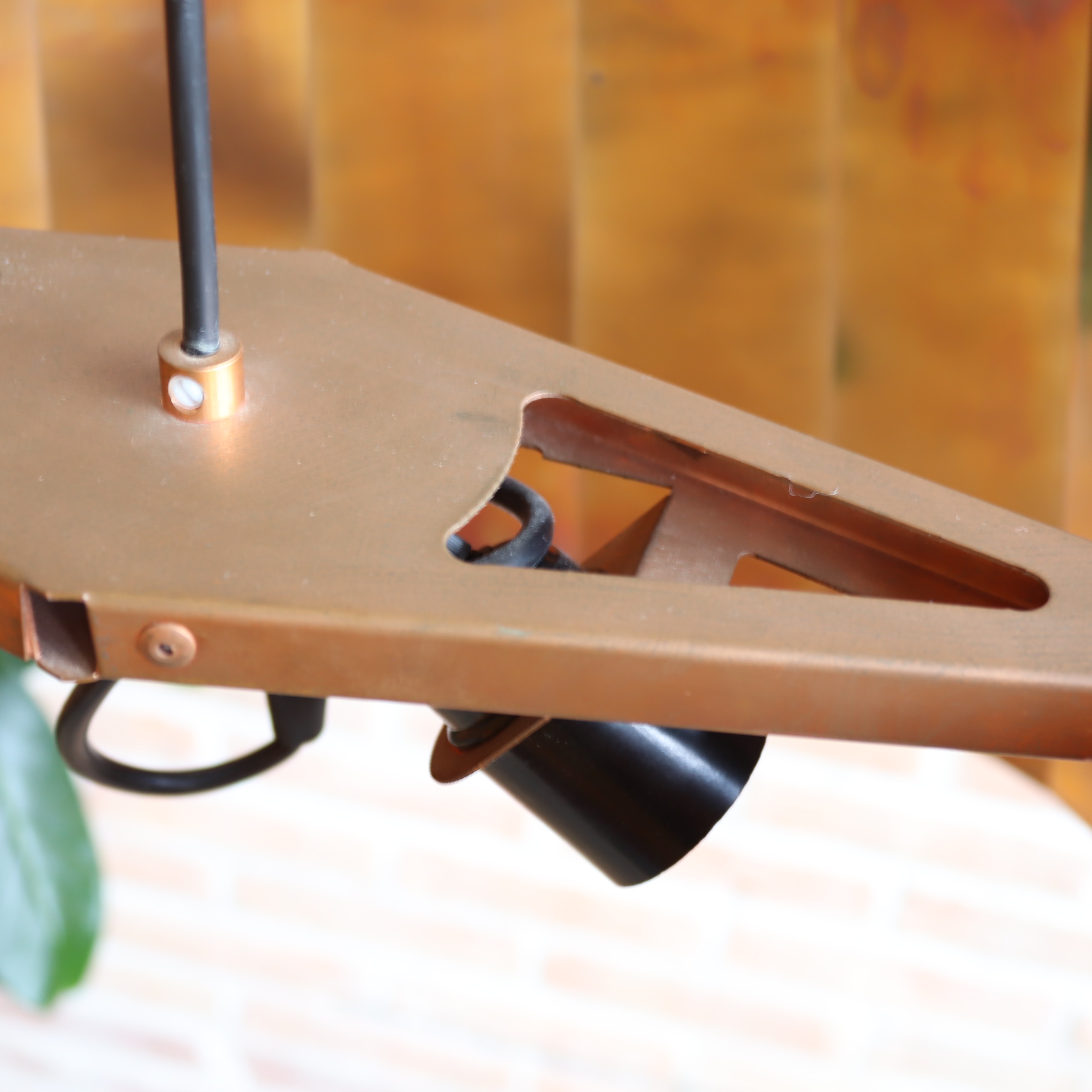 Design lamp Piet Hein Eek koper plisse hanglamp