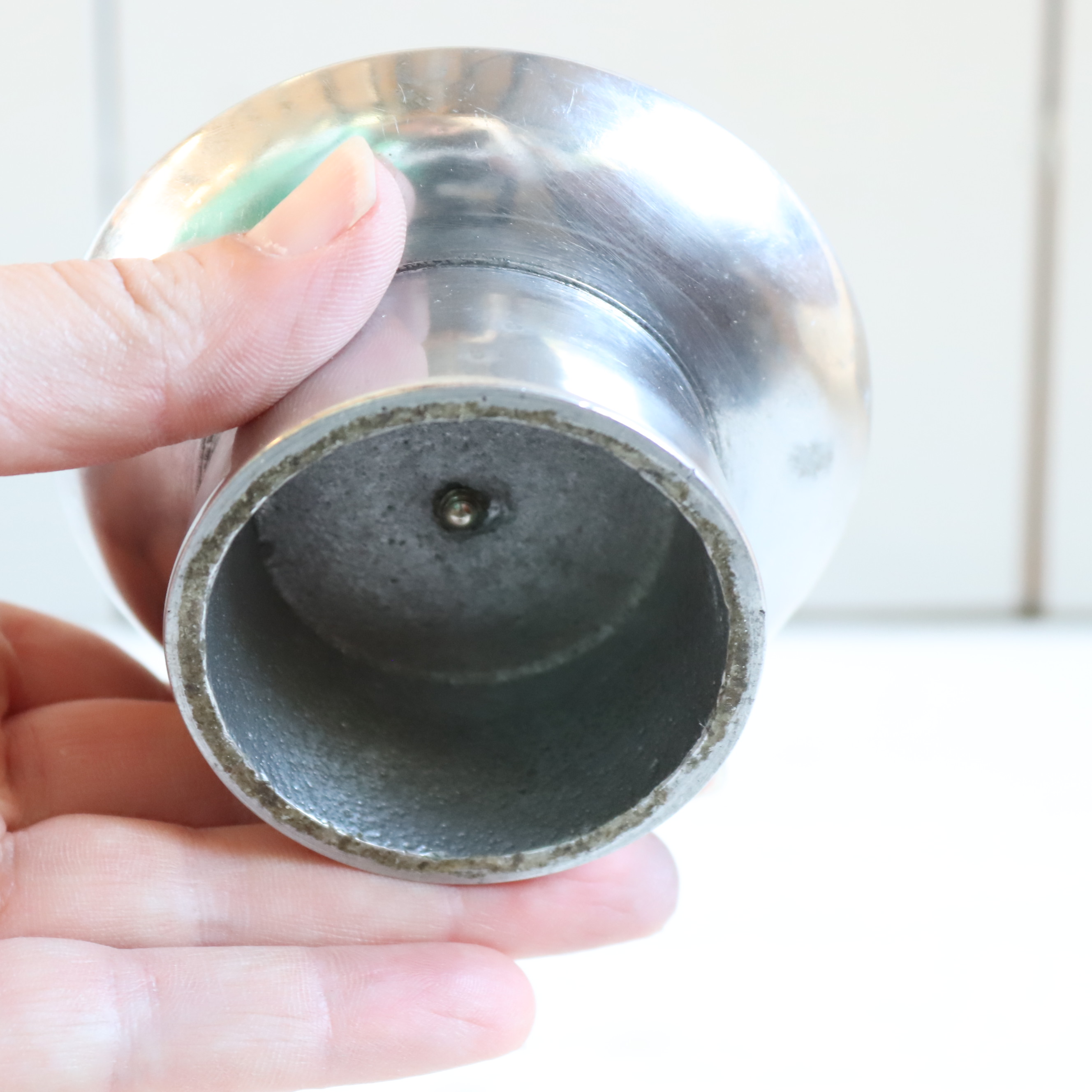 Vintage kandelaar stompkaars zilver kleur