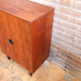 Vintage schoenenkast jaren 60 70 zwart teak