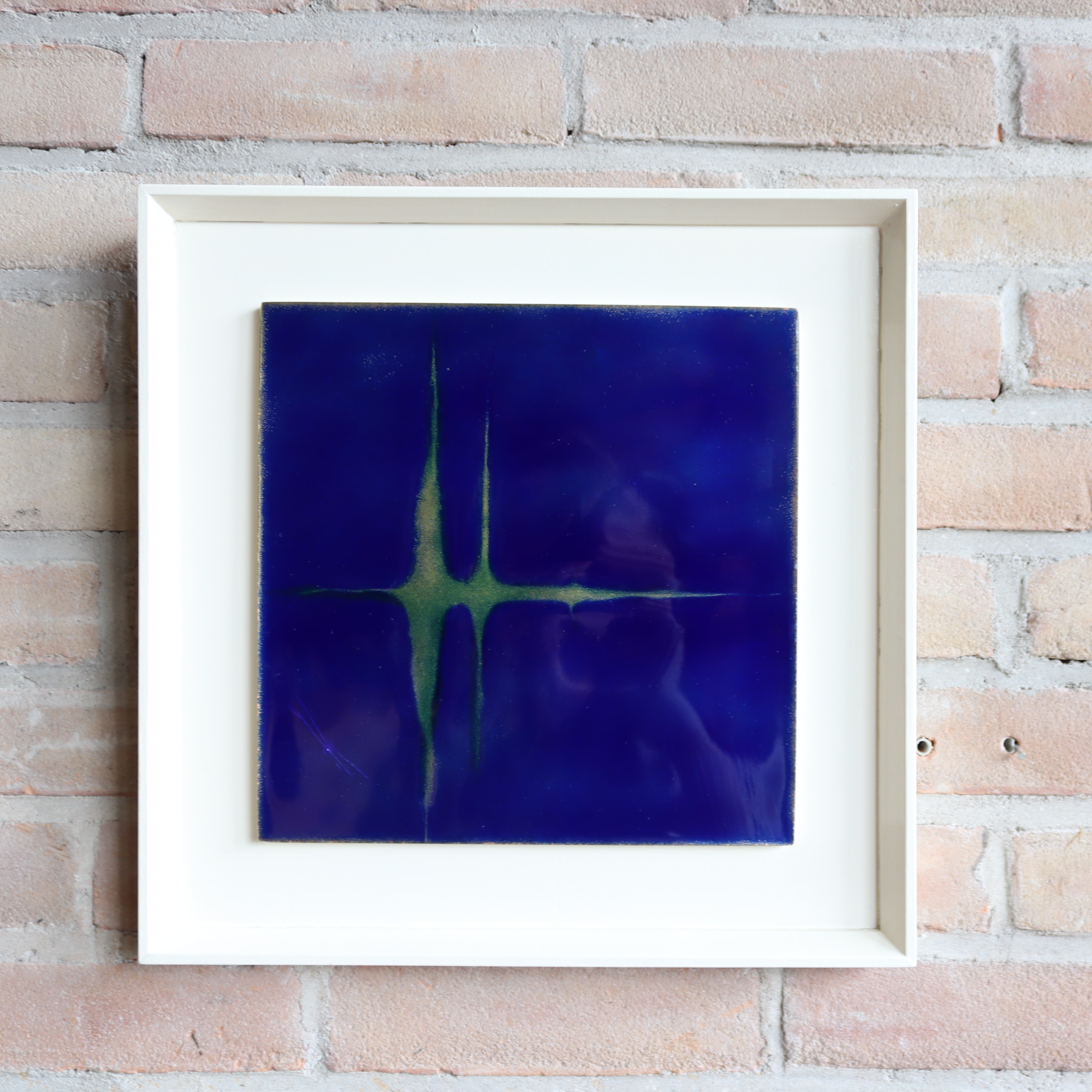 Vintage abstract kobalt blauw kunst