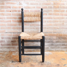 Vintage stoel zwart riet