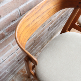 Vintage eettafel stoel teak beige 