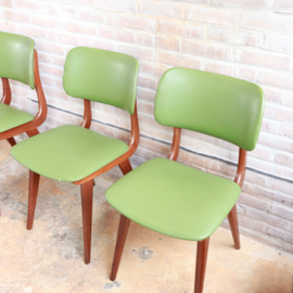 set. vintage stoelen groen skai