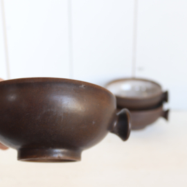 Vintage schaaltjes wit bruin ceramano germany