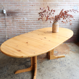 Vintage eettafel ovaal grenen Roosengaarden Denemarken