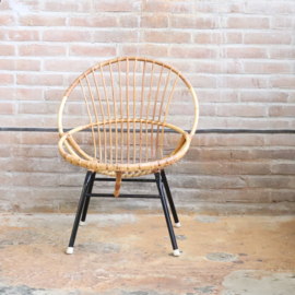 Vintage rotan stoel metaal