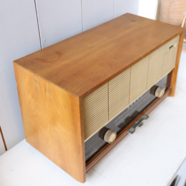Vintage oude radio philips  hout
