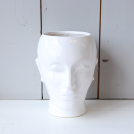 Vintage bloempot hoofd groot