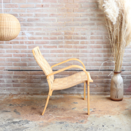 Vintage fauteuil gevlochten jute