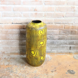 Vintage vloer vaas geel ceramano germany