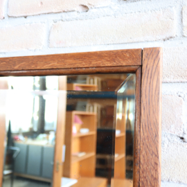 Vierkant houten spiegel vintage antiek