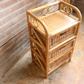 Vintage rotan ladekast