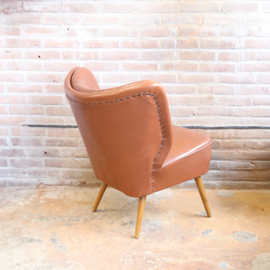 Vintage cocktail fauteuil cognac