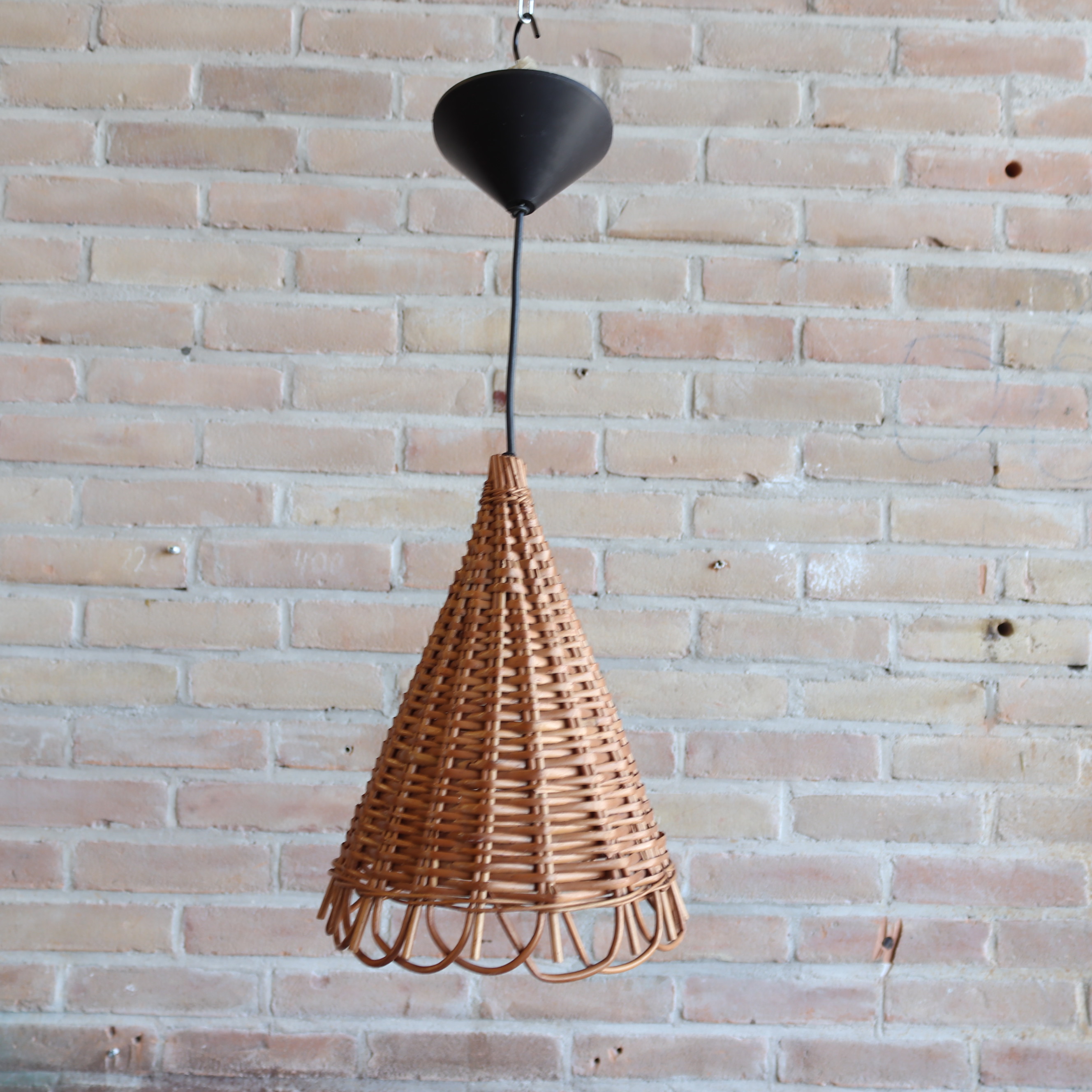 vintage hanglamp rotan riet