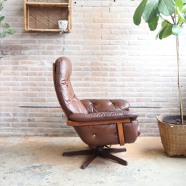 Vintage draaifauteuil bruin