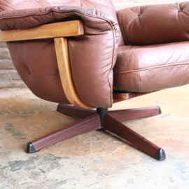 Vintage draaifauteuil bruin