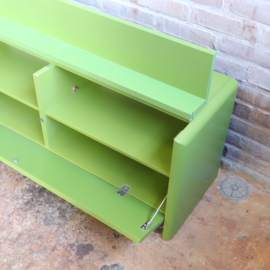 Vintage schoenenkast groen bankje hal dressoir