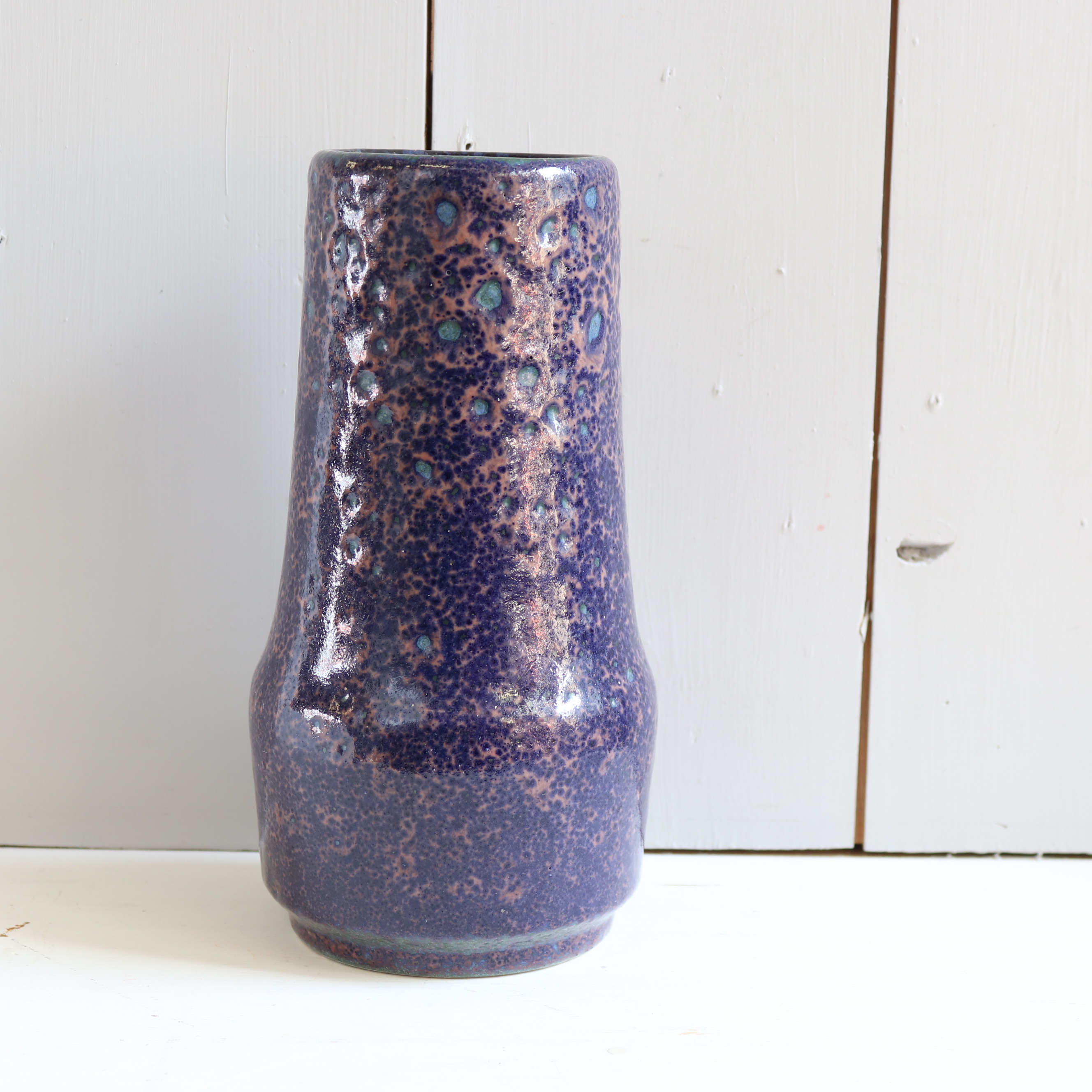 Vintage vaas west germany blauw