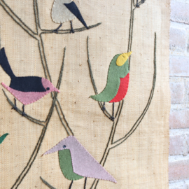 Vintage wandkleed  vogels