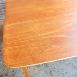 Vintage eettafel vierkant rond uitschuifbaar