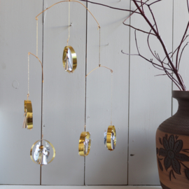 Vintage kerstmobiel engelen glas