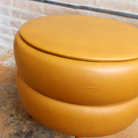 Vintage opberg poef wit