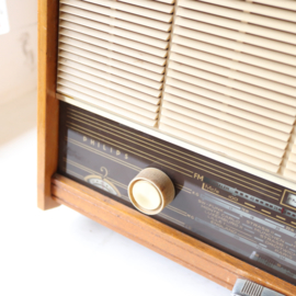 Vintage oude radio philips  hout