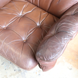 Vintage draaifauteuil bruin