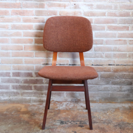 Vintage stoel jaren 60 70  chocolade bruin bekleding
