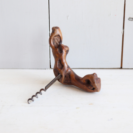 Kurkentrekker wijnrank hout vintage