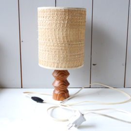 Vintage lampje houten voet