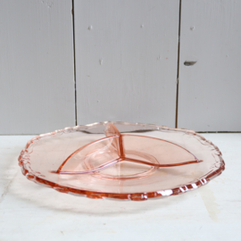 Vintage schaal roze glas