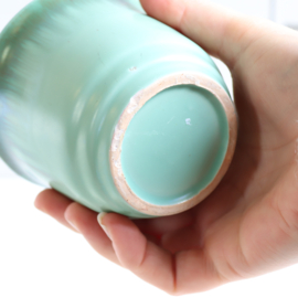 Vintage bloempot turquoise