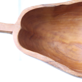 Vintage houten teak schaal peer