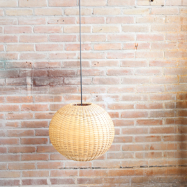 Rotan bol lamp jaren 60