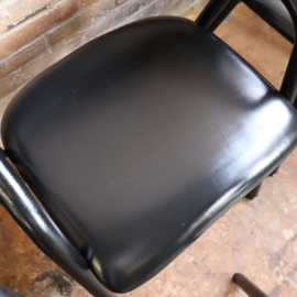 set 4 vintage stoelen jaren 80 leer zwart modern