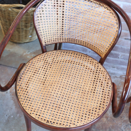 Vintage thonet stoelen armleuning webbing